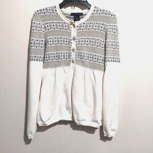 Calvin Klein Jeans Womens 4 Button Cardigan M Sweater Soft Long Sleeves Cotton